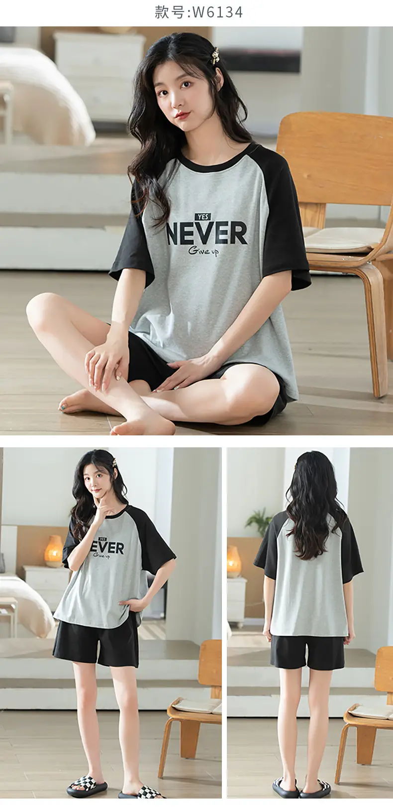 Summer Pajamas, Pure Cotton, Women's Summer Short-Sleeved Shorts Set, Summer Casual Cotton Large Size Home Clothes, Can Be Worn Outside, Wholesale — feature 12