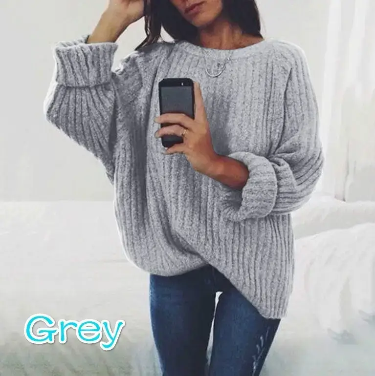 New Women's Navy Blue Crewneck Sweater Pullover