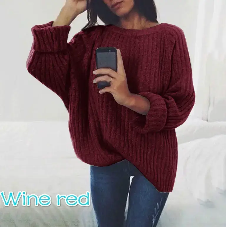 New Women's Navy Blue Crewneck Sweater Pullover