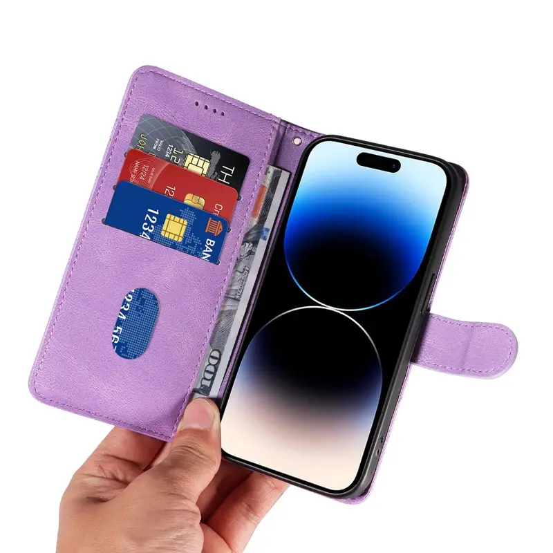 Purple Curved Edge iPhone Case with Card Holder - Image 9
