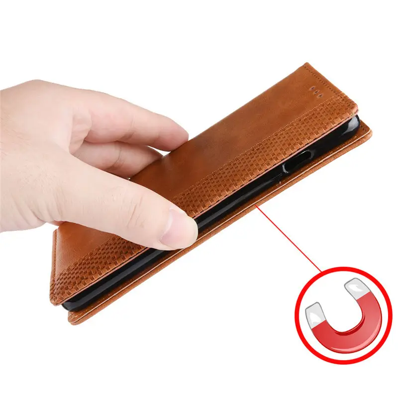 Red Leather Flip Phone Case for Xiaomi Redmi Note 7s - Image 6