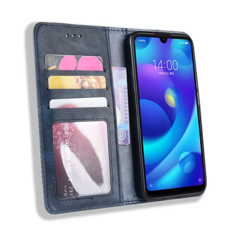 Red Leather Flip Phone Case for Xiaomi Redmi Note 7s - Image 7