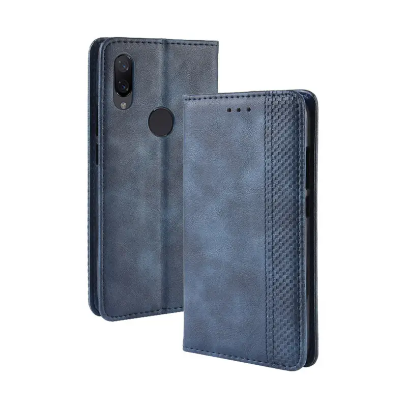 Red Leather Flip Phone Case for Xiaomi Redmi Note 7s - Image 9