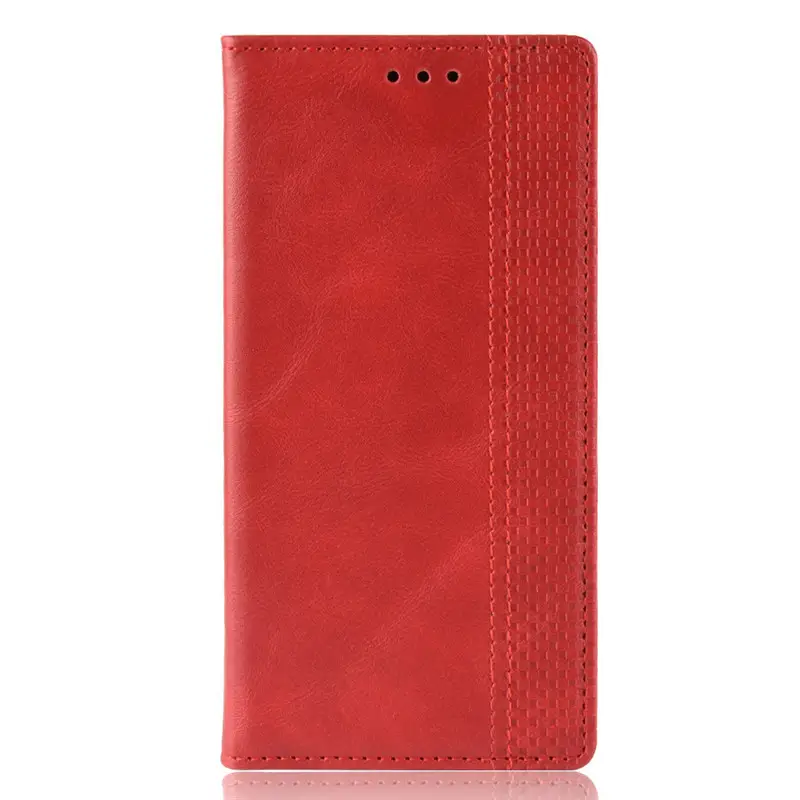 Red Leather Flip Phone Case for Xiaomi Redmi Note 7s - Image 3