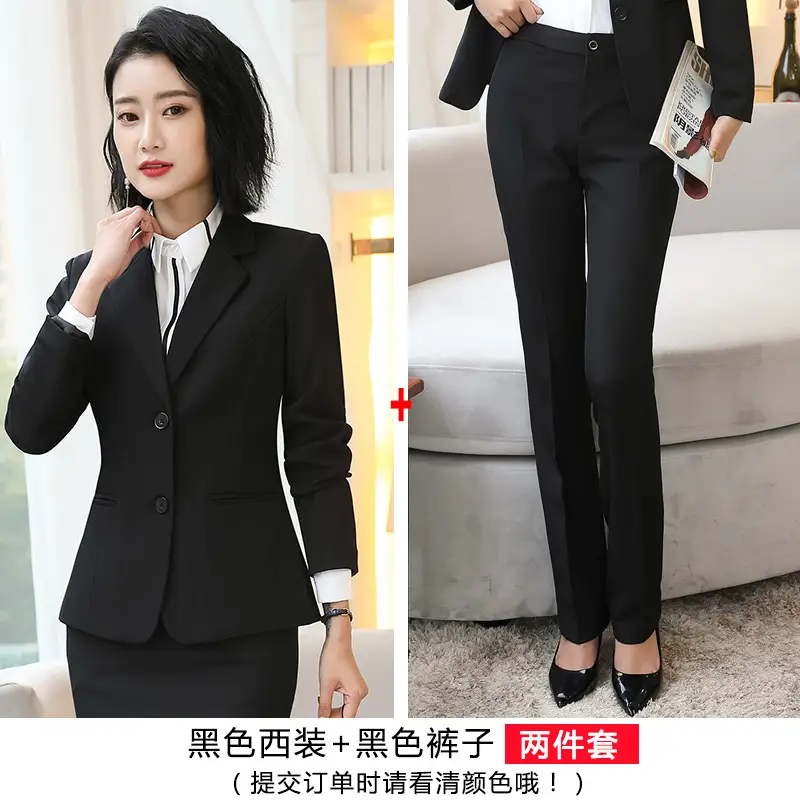 2024 Slim Fit Business Suit Women Black 3 Pcs - Image 11