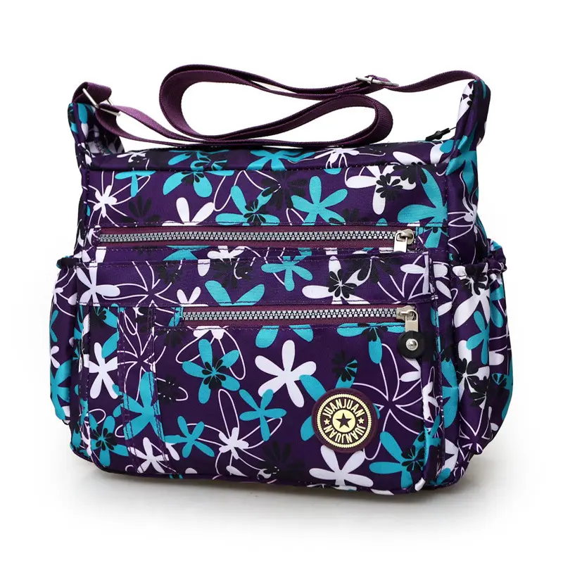 Korean Style Purple Nylon Crossbody Bag for Women - Image 14