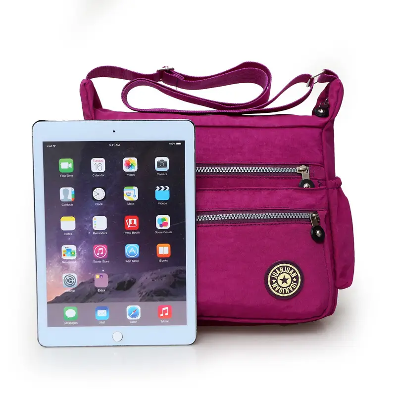 Korean Style Purple Nylon Crossbody Bag for Women - Image 15