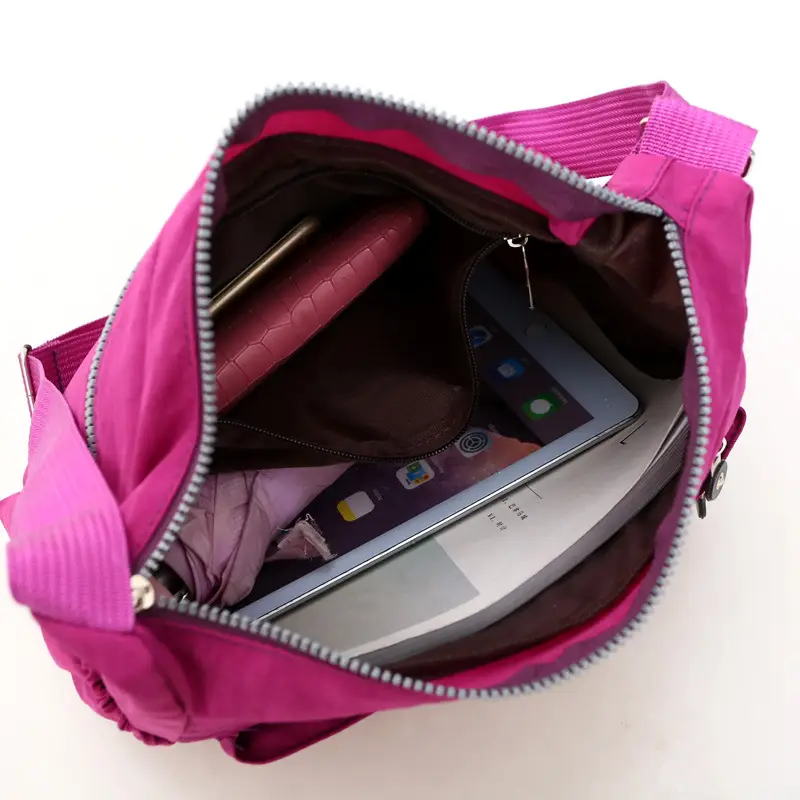 Korean Style Purple Nylon Crossbody Bag for Women - Image 17