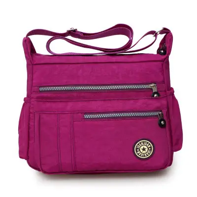 Korean Style Purple Nylon Crossbody Bag for Women - Image 4