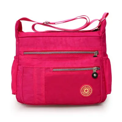 Korean Style Purple Nylon Crossbody Bag for Women - Image 6