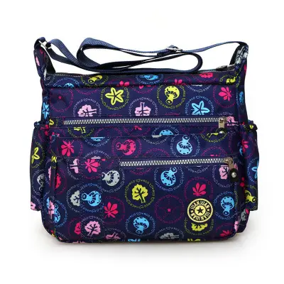 Korean Style Purple Nylon Crossbody Bag for Women - Image 7