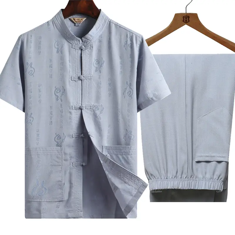 Middle-Aged Linen Tang Suit Set Chinese Style Men Cotton Linen Layman's Clothing - Image 11