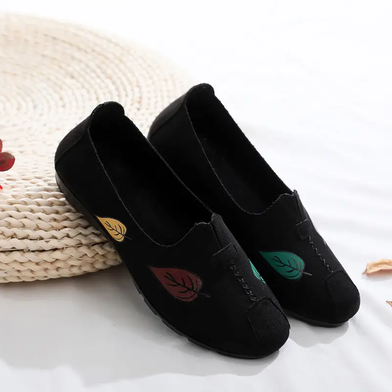 2025 Autumn Leather Embroidered Casual Shoes for Women - Image 4