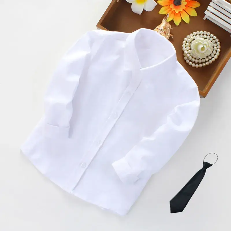 Boys White Shirt with Black Bow Tie Set