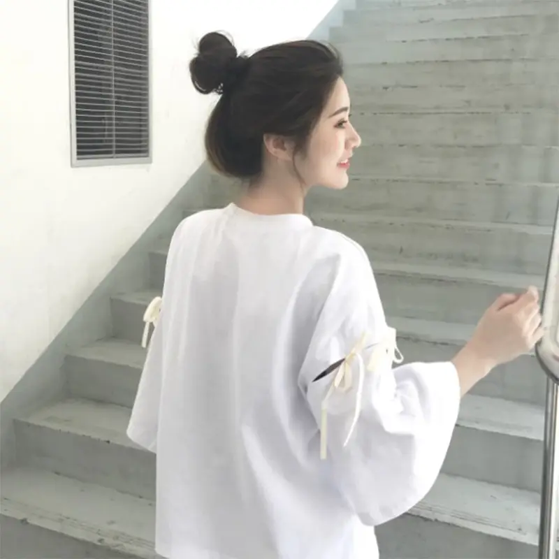 2019 Summer Korean Women's T-Shirt with Bell Sleeves - Image 6