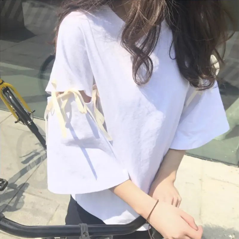 2019 Summer Korean Women's T-Shirt with Bell Sleeves - Image 2