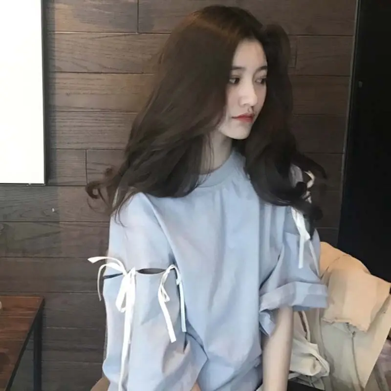 2019 Summer Korean Women's T-Shirt with Bell Sleeves - Image 3