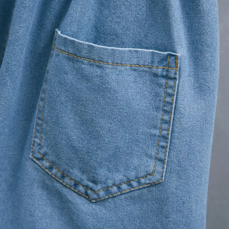 Girls Denim Shorts High Waist Slimming Plus Size - Image 4