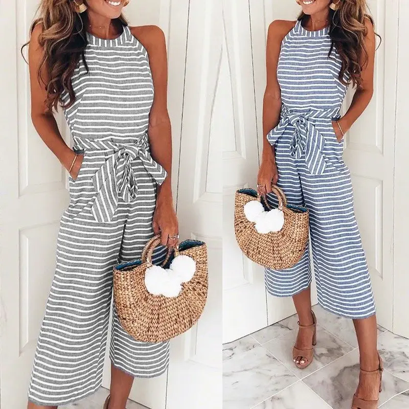 Striped Lace-up Pants Set for Women - Image 8