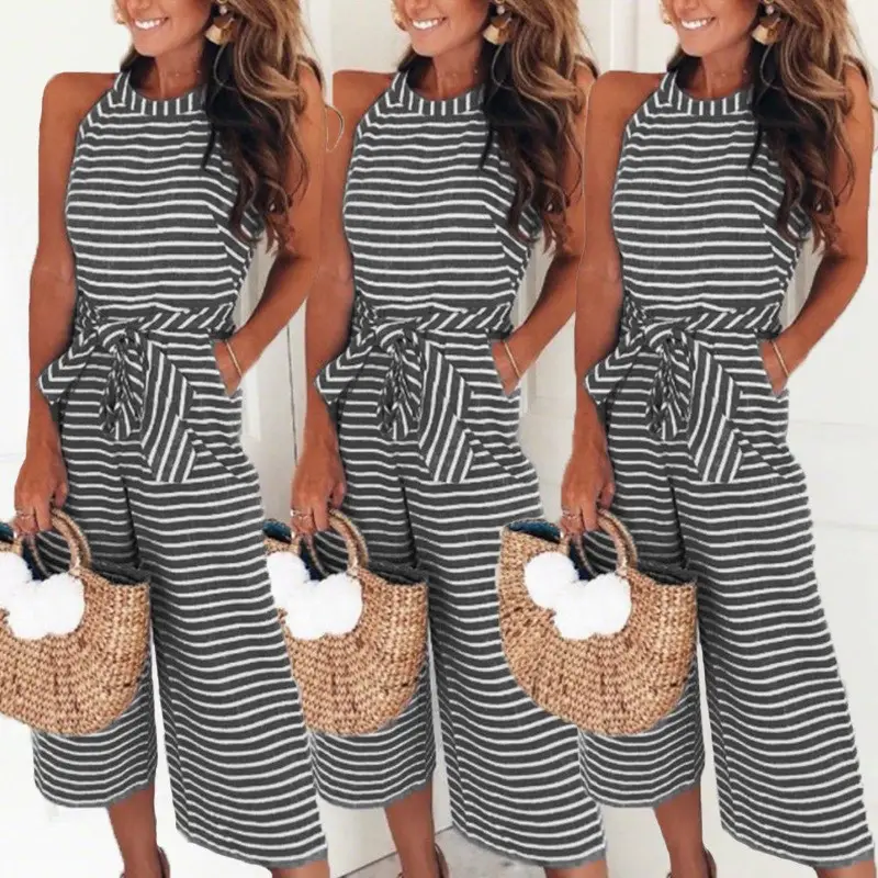 Striped Lace-up Pants Set for Women - Image 9