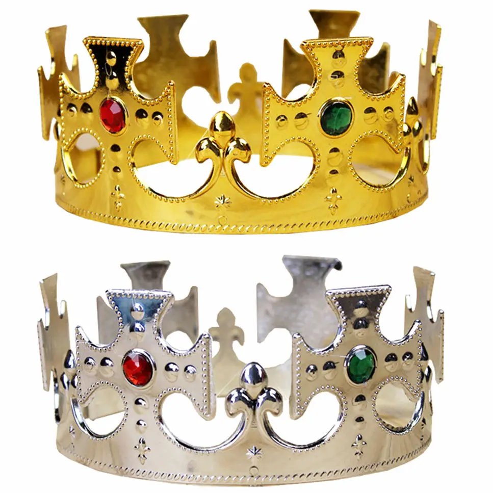 Golden & Silver Tiara Crown Headbands for Princess & Emperor - Image 18
