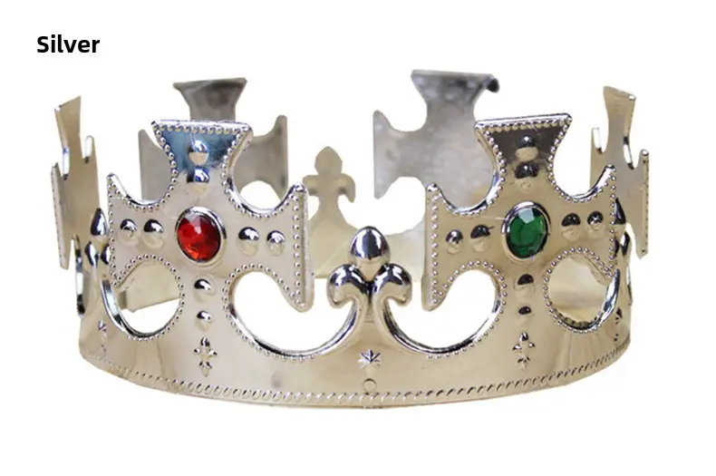 Golden & Silver Tiara Crown Headbands for Princess & Emperor - Image 2