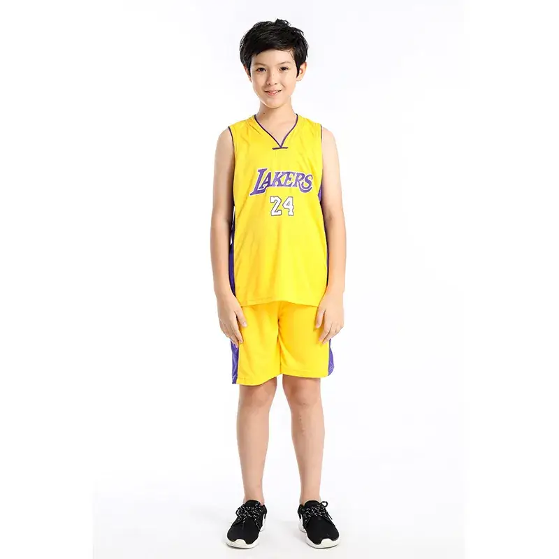 Lakers 23 Purple Kids Basketball Suit