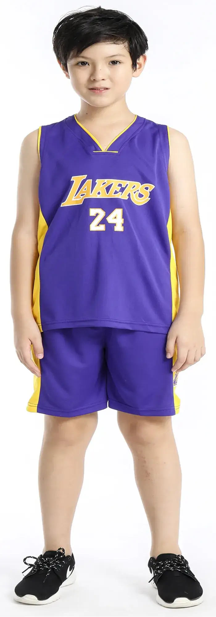Lakers 23 Purple Kids Basketball Suit