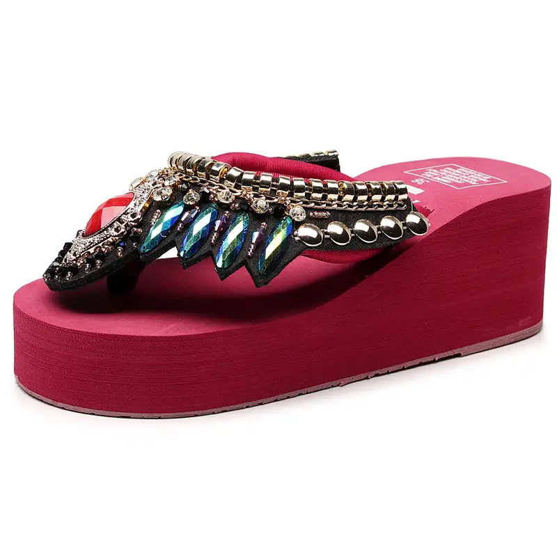 Women's Ethnic Mid-High Heel Sandals Black