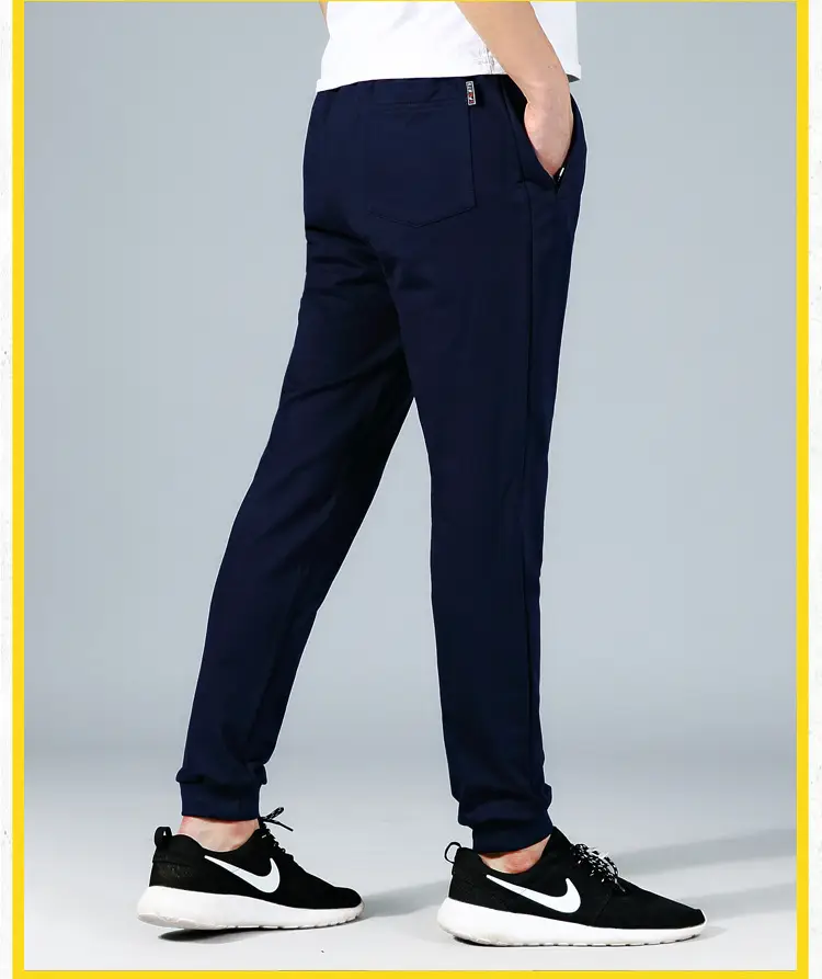 Men's Navy Blue Casual Slim Fit Pants — feature 11
