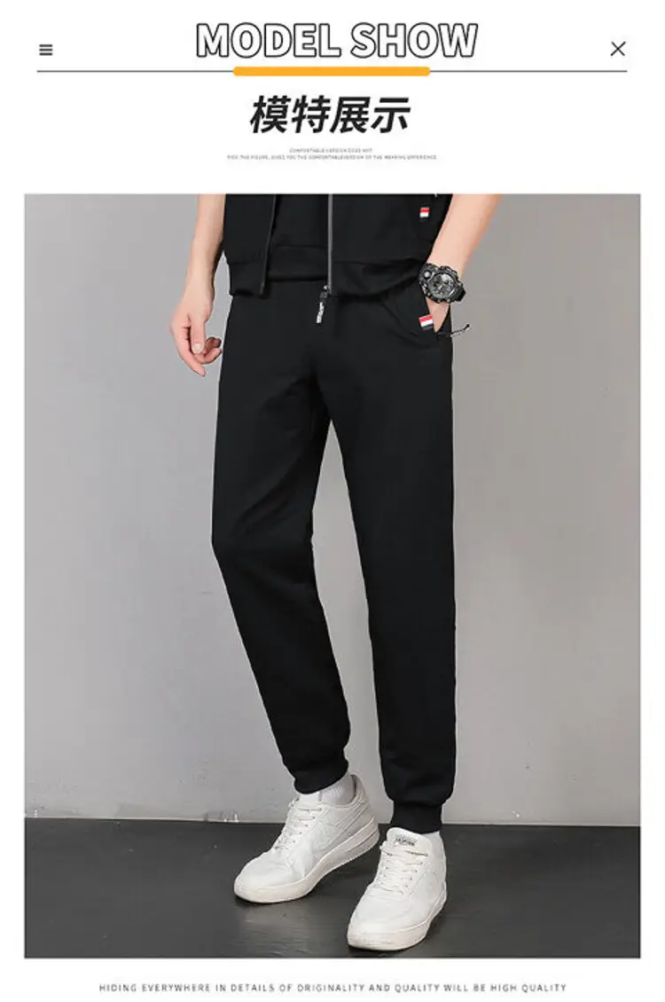 Men's Navy Blue Casual Slim Fit Pants — feature 13