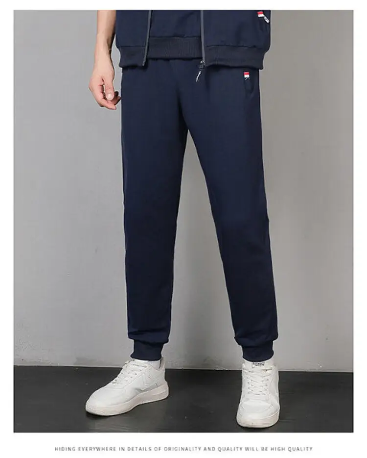 Men's Navy Blue Casual Slim Fit Pants — feature 15