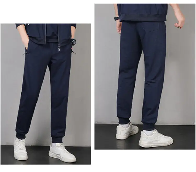 Men's Navy Blue Casual Slim Fit Pants — feature 16