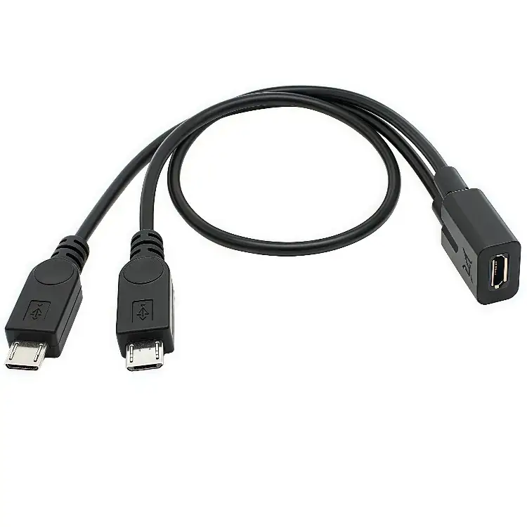 Micro USB Cable Female to 2 Male Data