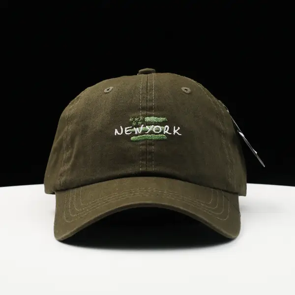 Women White New York Brand Baseball Cap — feature 2