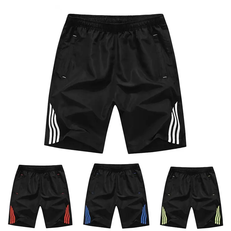 Men's Black Running Shorts with Red Stripes - Image 5