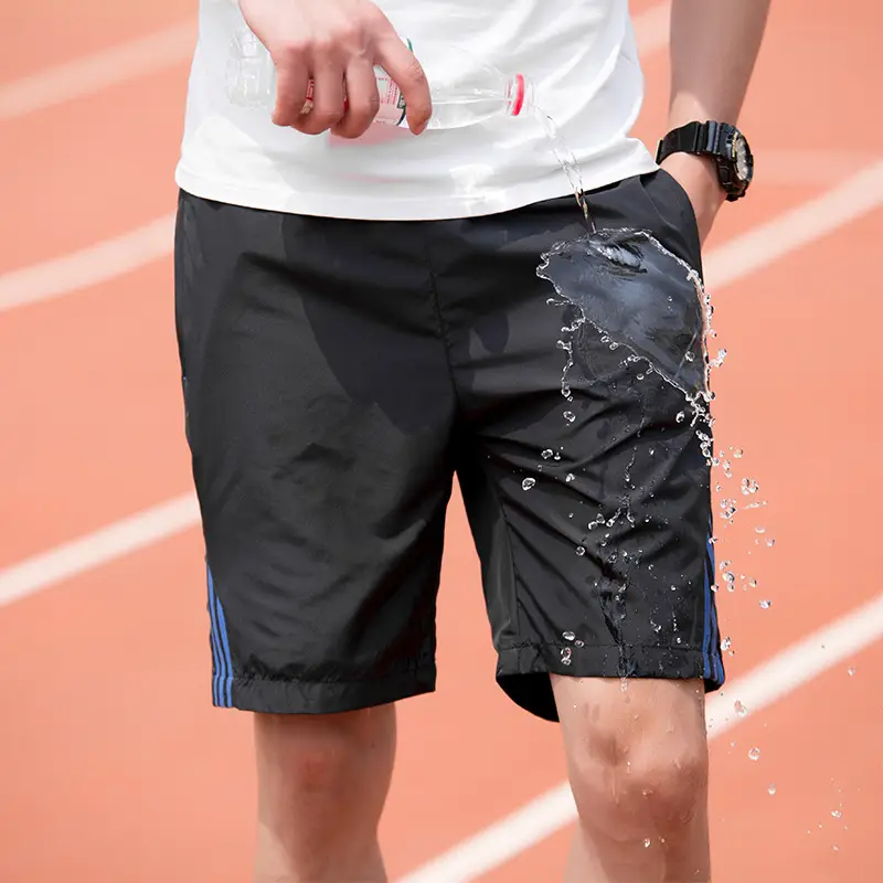 Men's Black Running Shorts with Red Stripes - Image 6