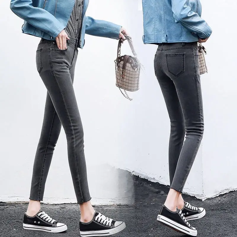 Women Black Slim Jeans Spring Autumn 2019 - Image 12