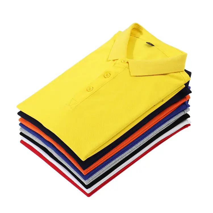Men's Red Mercerized Polo T-Shirt Short Sleeve - Image 13