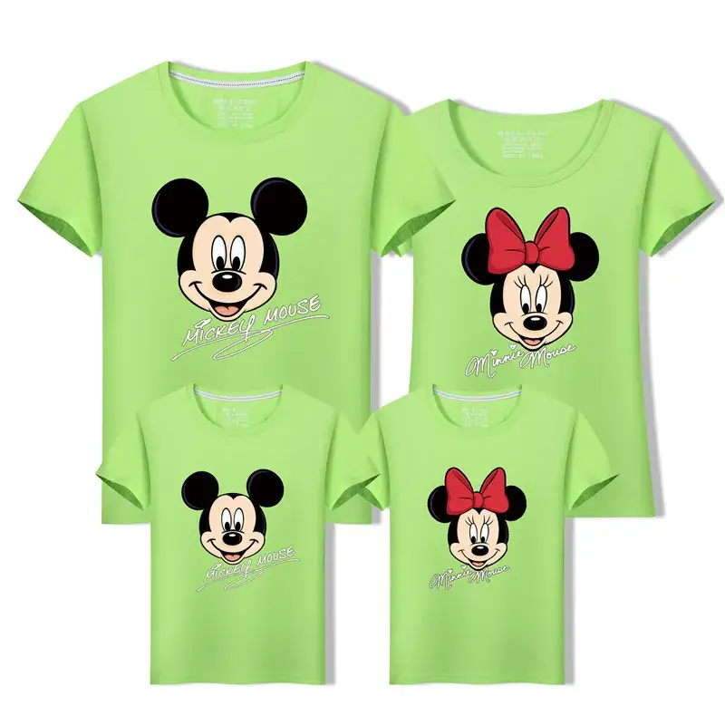 Mickey Mouse Family T-Shirts Pink Cotton for Kids - Image 7