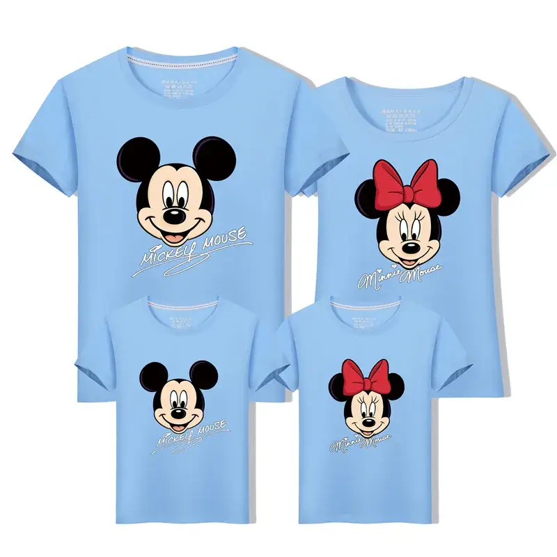 Mickey Mouse Family T-Shirts Pink Cotton for Kids - Image 6