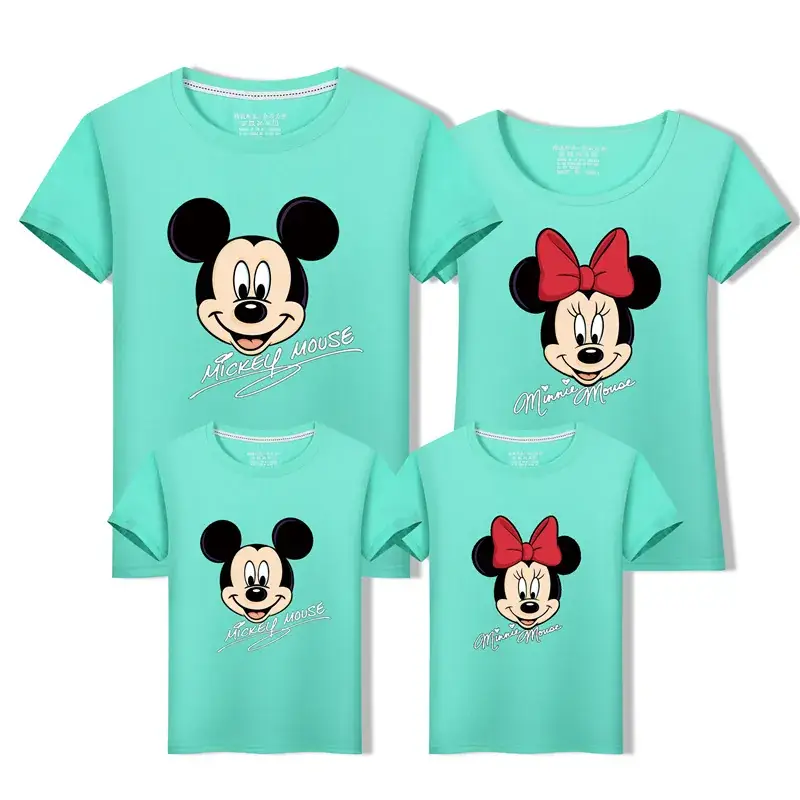 Mickey Mouse Family T-Shirts Pink Cotton for Kids - Image 8