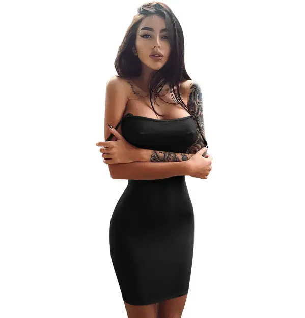 Red Slim Fit Women's Dress Summer Large Size