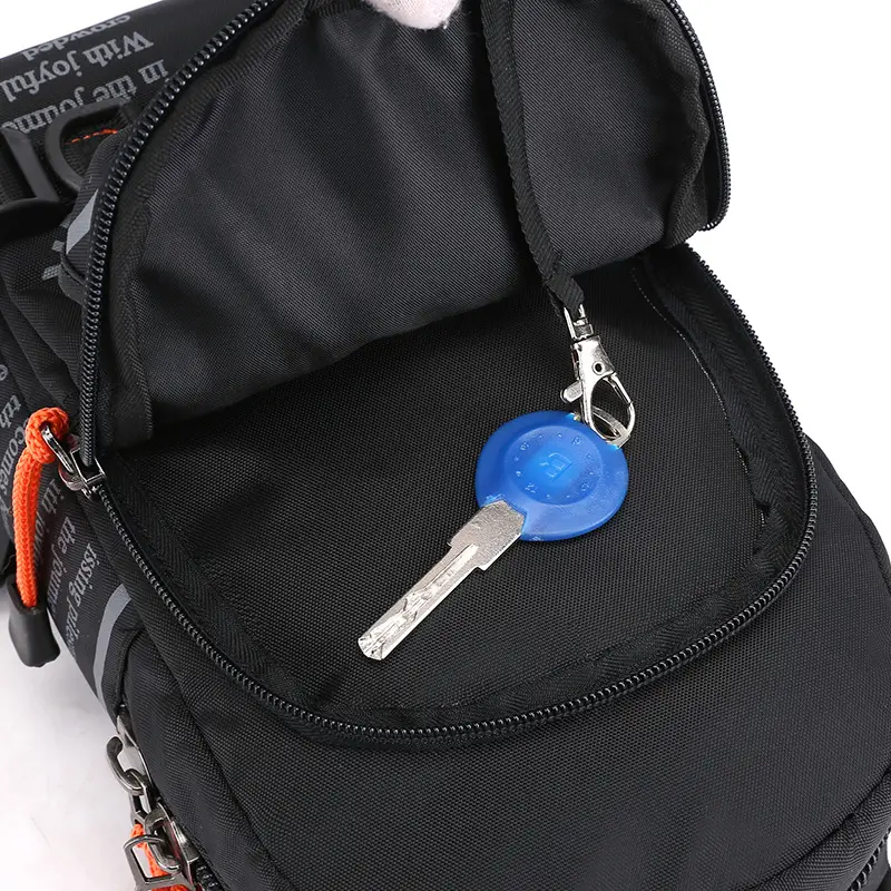 Men's Black Crossbody Backpack with Multiple Zippers - Image 9