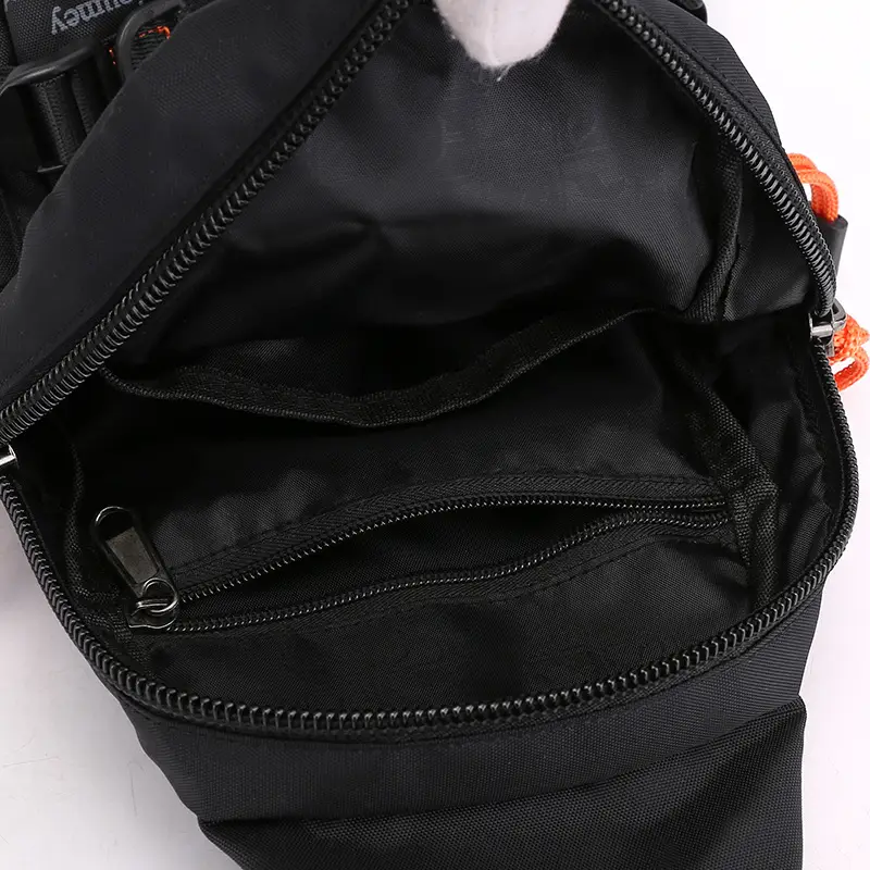 Men's Black Crossbody Backpack with Multiple Zippers - Image 10