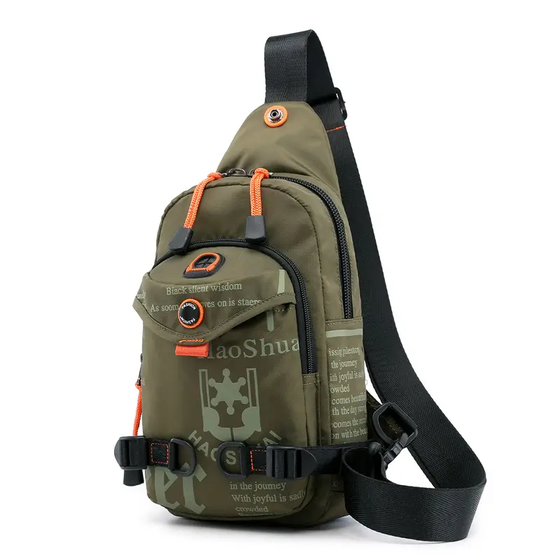 Men's Black Crossbody Backpack with Multiple Zippers - Image 3