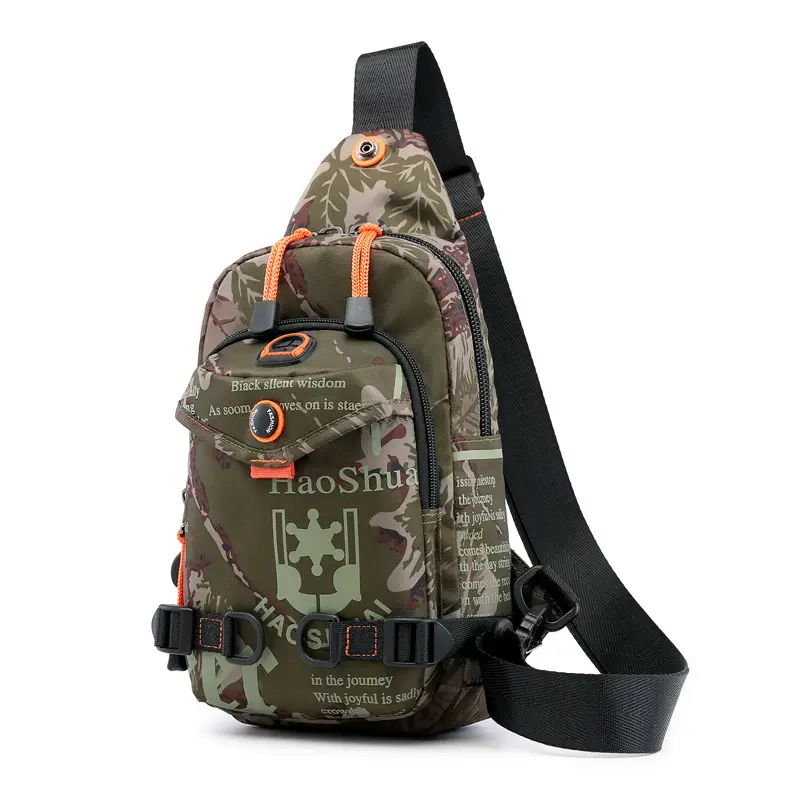 Men's Black Crossbody Backpack with Multiple Zippers - Image 5