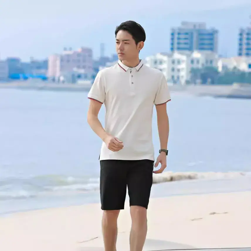 Men's Black Polo Shirt Short Sleeve Lapel T-Shirt - Image 16