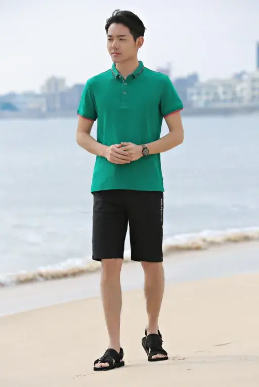 Men's Black Polo Shirt Short Sleeve Lapel T-Shirt - Image 10