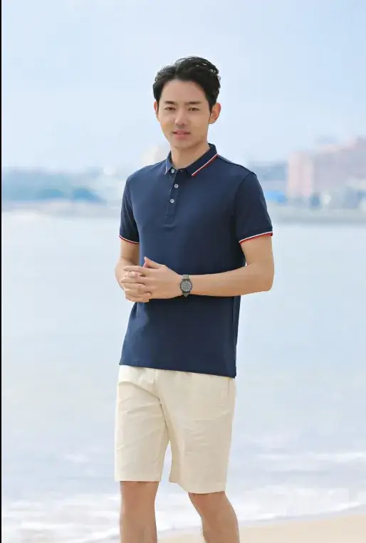 Men's Black Polo Shirt Short Sleeve Lapel T-Shirt - Image 11